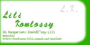 lili komlossy business card